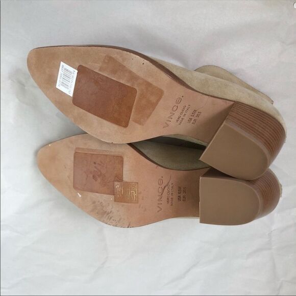 VINCE Havana Ankle Bootie Sz 6.5 New Front Slit Stacked Block Heel Boho Cottage - Picture 11 of 13